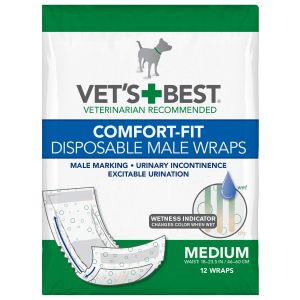 Comfort-Fit Disposable Male Dog Wrap 12 pack