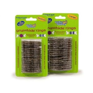 Busy Buddy Gnawhide Rings - Cornstarch 16 pack